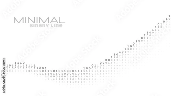 Fototapeta Minimal binary line with gray ones and zeros
