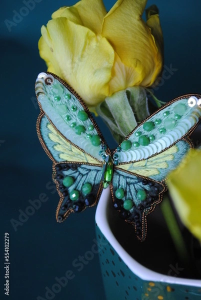 Obraz butterfly on a leaf