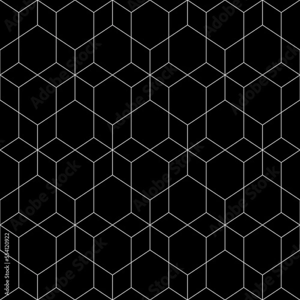 Fototapeta Seamless mosaic pattern. Rhombuses, hexagons ornament. Grid background. Ancient ethnic motif. Geometric grate wallpaper. Parquet backdrop. Digital paper, web design, textile print. Lozenges vector art