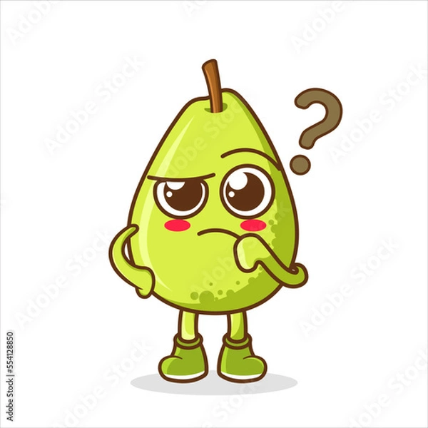 Fototapeta Guava mascot character confused expression with question mark