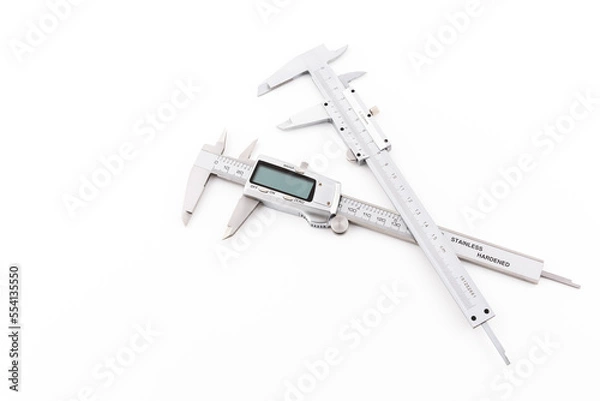 Obraz Two Vernier Calipers isolated on white background