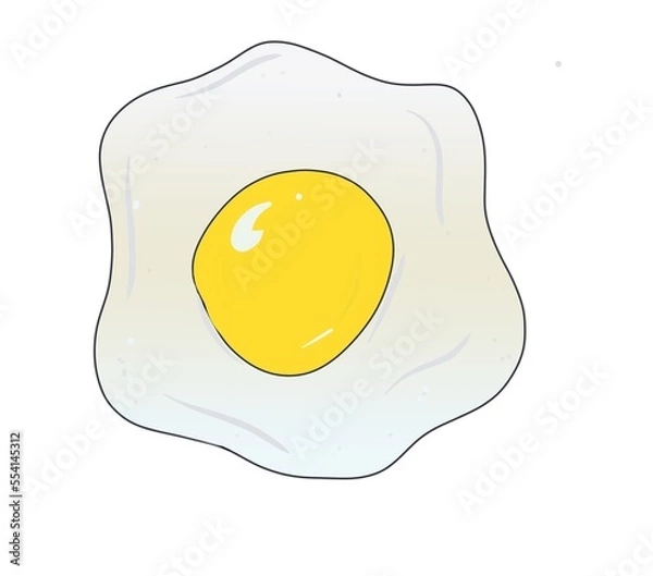 Obraz fried egg isolated on white background