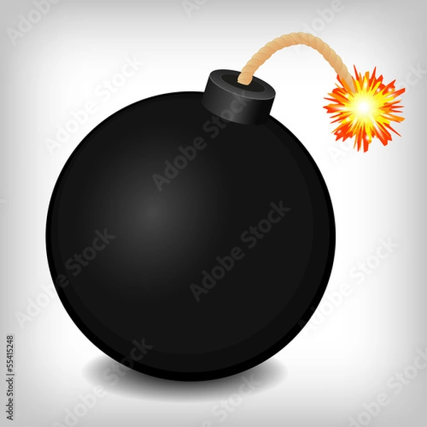 Obraz Black bomb about to explode