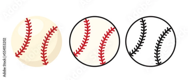 Obraz Baseball ball set icon vector illustration