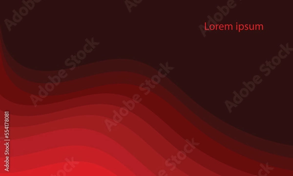 Obraz vector red wavy shapes on transparent background.
