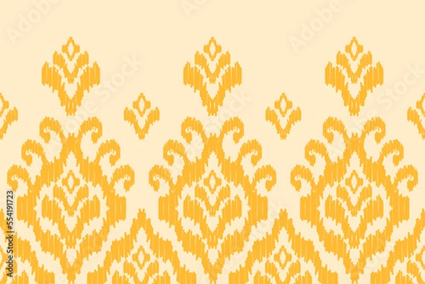 Fototapeta Abstract ethnic ikat background. Geometric seamless pattern in tribal. Fabric Indian style. Design for wallpaper, vector illustration, fabric, clothing, carpet, textile, batik, embroidery.