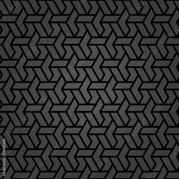 Fototapeta Seamless dark background for your designs. Modern ornament. Geometric abstract pattern