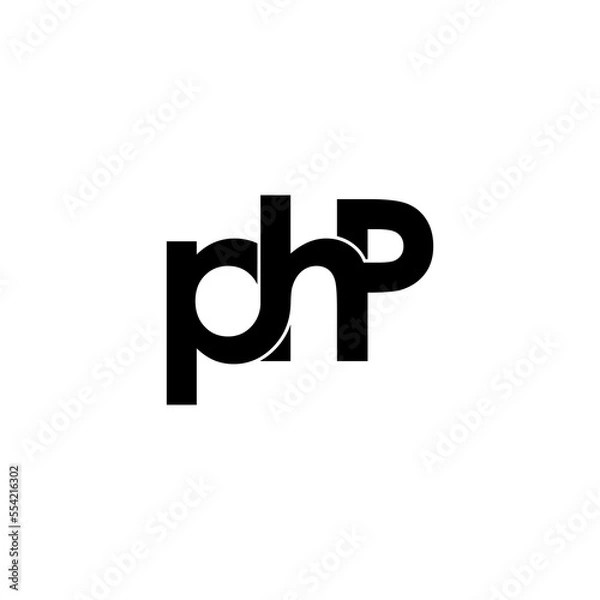 Fototapeta php lettering initial monogram logo design