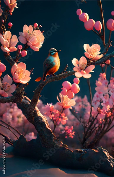 Obraz bird sitting on branch potrait