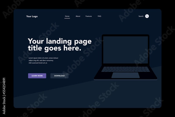 Fototapeta Dark Mode Landing Page