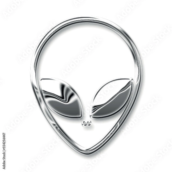 Obraz shinny silver chrome metallic effect alien