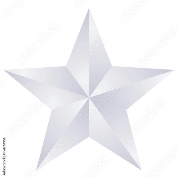 Obraz PNG 3d silver star on a white background	