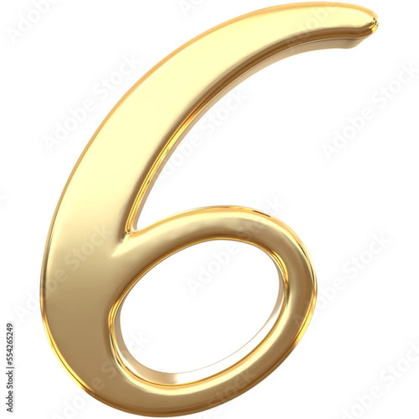 Fototapeta  Golden Number 3D Rendering
