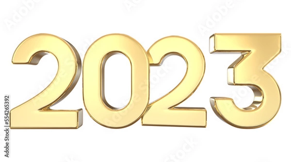 Obraz  Golden Number 2023 3D Rendering
