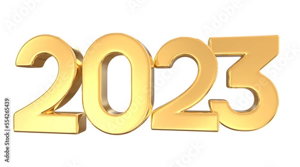 Obraz  Golden Number 2023 3D Rendering
