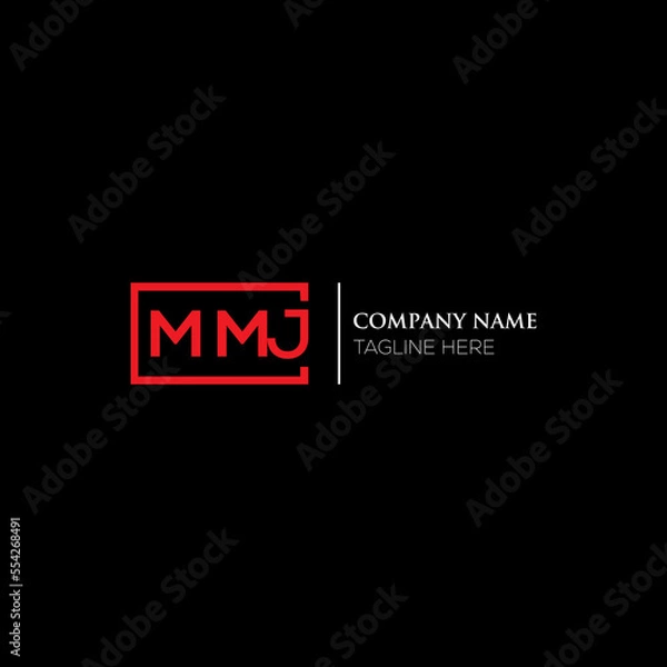 Fototapeta MMJ letter logo design on black background. MMJ creative initials letter logo concept. MMJ letter design. MMJ letter design on white background. MMJ logo vector.
