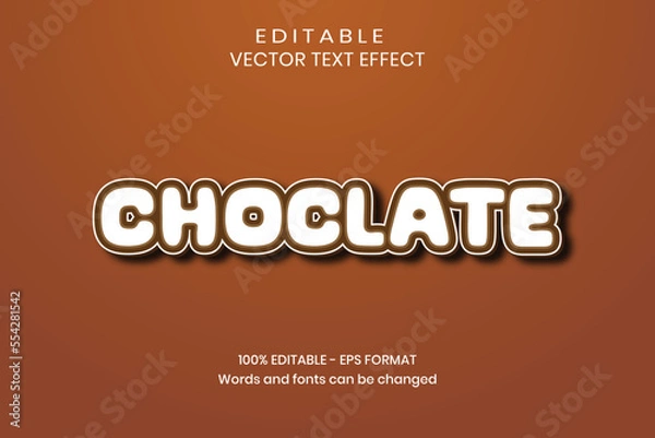 Fototapeta Choclate  text effect font design