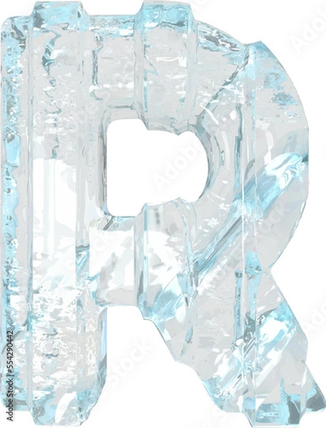 Fototapeta Ice symbol with thick vertical straps. letter r