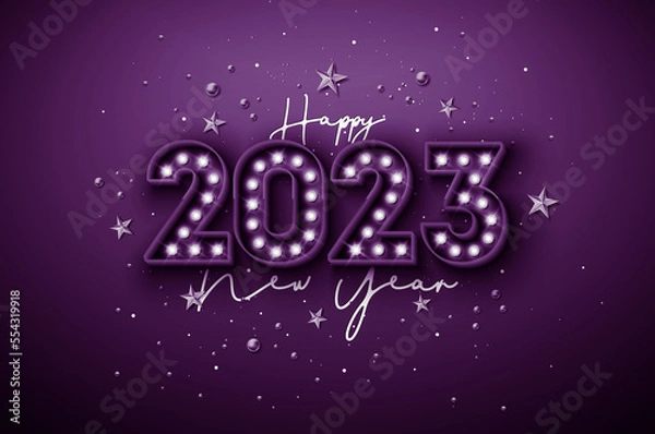 Fototapeta New Year 2023 background, new year. 3d illustration