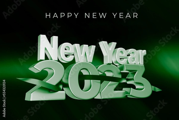 Fototapeta New Year 2023 background, new year. 3d illustration