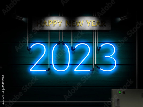 Fototapeta New Year 2023 background, new year. 3d illustration