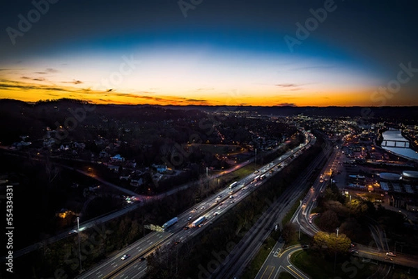 Fototapeta Evening Cityscape Lights