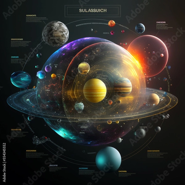 Obraz solar system simulation - Generative AI