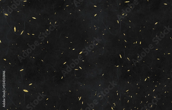 Fototapeta 背景素材　金粉のある和紙　黒