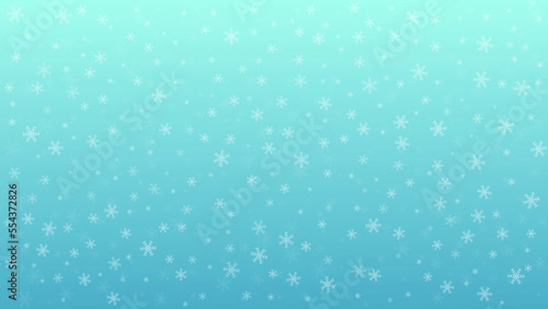 Obraz 雪が舞い落ちる背景素材，ブルーとグリーンのグラデーション