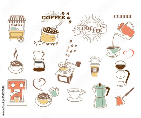 Fototapeta おしゃれなコーヒーセット