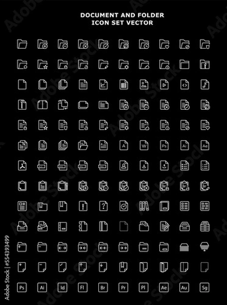 Obraz DOCUMENT AND FOLDER VECTOR ICON SET