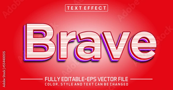 Fototapeta Editable Brave text effect - Brave text style theme.