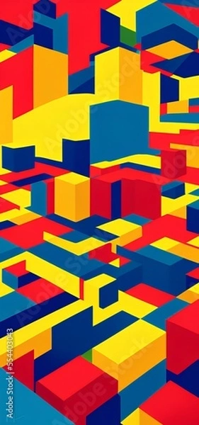 Obraz Generative AI.full frame shot of multi colored abstract pattern