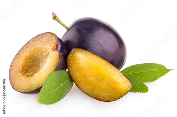 Fototapeta fioletowe śliwki na białym tle