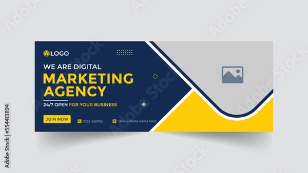 Fototapeta Digital marketing facebook cover, Instagram post, banner design template