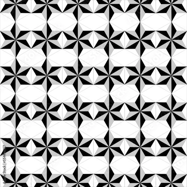 Fototapeta seamless geometric pattern, geometric pattern , seamless shaded star pattern