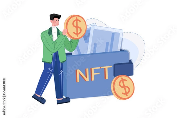 Obraz NFT Wallet Illustration concept on white background