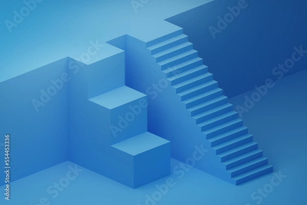 Fototapeta Gender inequality in career ladder concept - 3d rendering