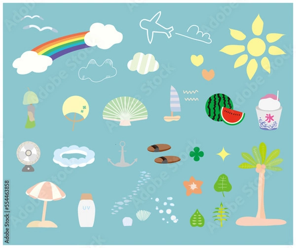 Obraz 夏のイラストセットです