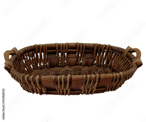 Fototapeta 3d rendering empty brown wicker basket