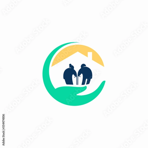Fototapeta Nursing home logo with circle shape