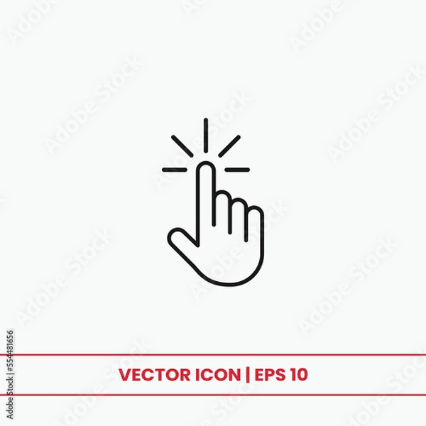 Obraz Hand cursor icon vector. Hand click sign