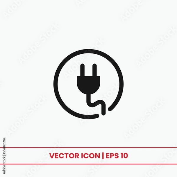 Obraz Plug icon vector. Electric plug sign