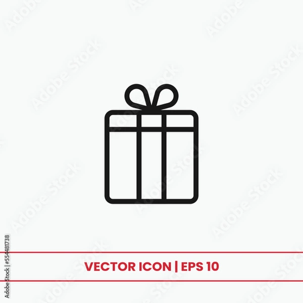 Obraz Gift box icon vector. Present sign
