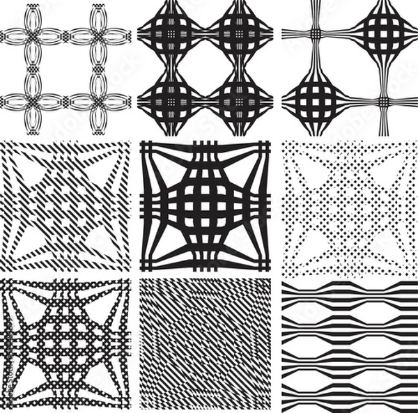 Fototapeta Seamless pattern with lines.Unusual poster Design .Black Vector stripes .Geometric shape. Endless texture
