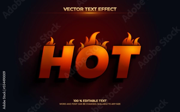 Fototapeta Vector hot editable text effect
