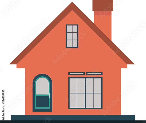 Fototapeta Isolated cartoon houses. Web home flat and 3D  icon for apps and websites. House icons. Home icon collection. Real estate. Flat style houses symbols for UI, UX