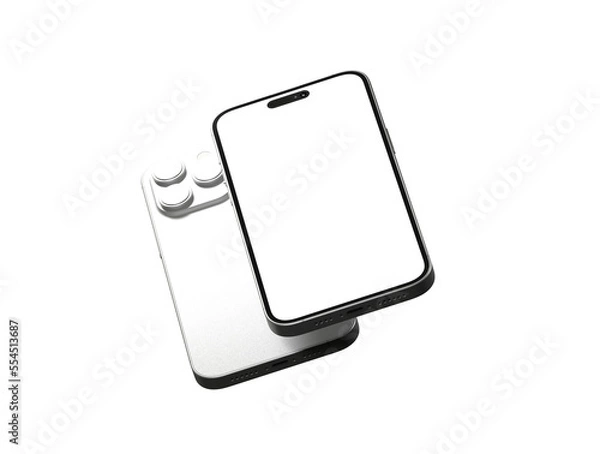 Fototapeta Smartphone frame less blank screen. Mockup generic device.