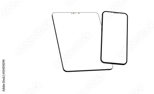 Fototapeta Tablet pc  computer with blank screen 3d