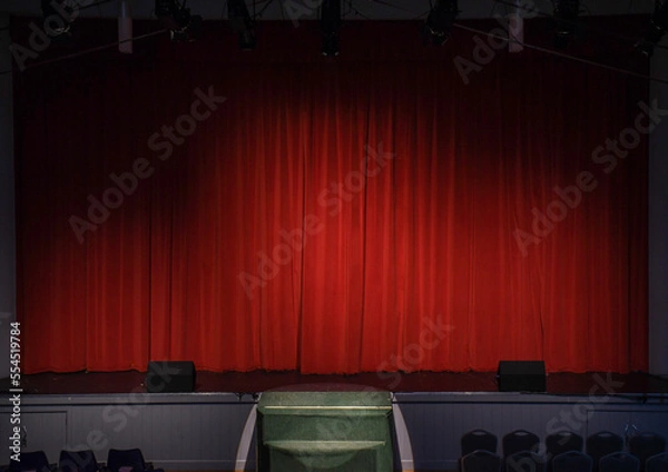 Obraz Red stage curtains closed 